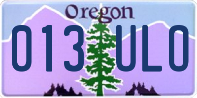 OR license plate 013ULO