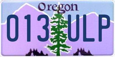 OR license plate 013ULP