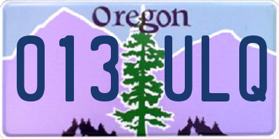 OR license plate 013ULQ