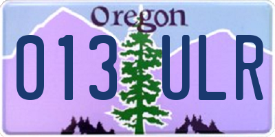 OR license plate 013ULR