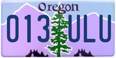 OR license plate 013ULU