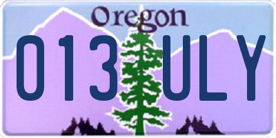 OR license plate 013ULY