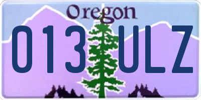 OR license plate 013ULZ