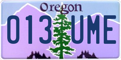 OR license plate 013UME