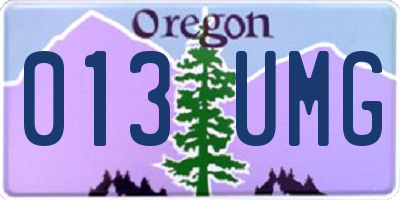 OR license plate 013UMG