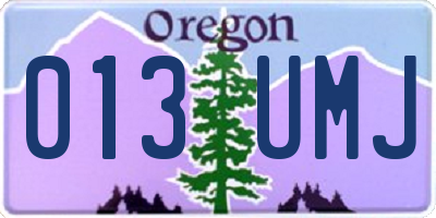 OR license plate 013UMJ