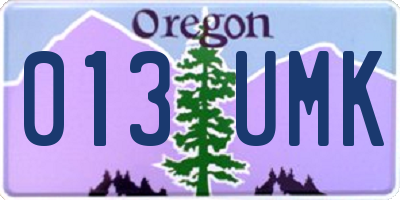 OR license plate 013UMK
