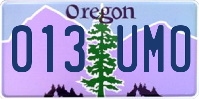 OR license plate 013UMO