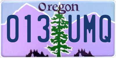 OR license plate 013UMQ