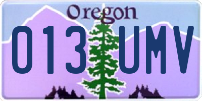 OR license plate 013UMV