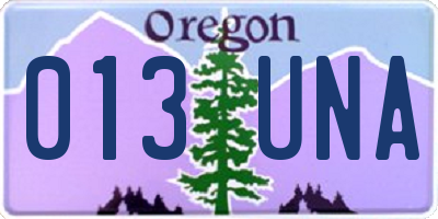 OR license plate 013UNA