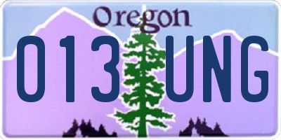 OR license plate 013UNG