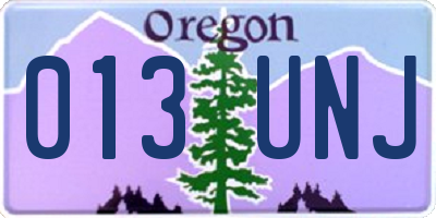 OR license plate 013UNJ