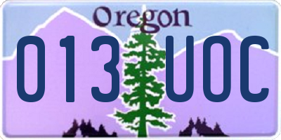 OR license plate 013UOC