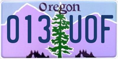 OR license plate 013UOF