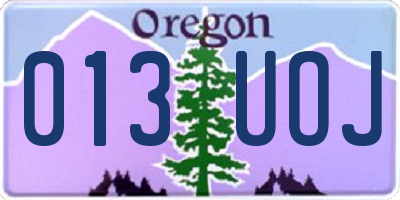 OR license plate 013UOJ