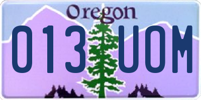 OR license plate 013UOM