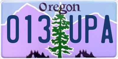 OR license plate 013UPA