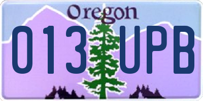 OR license plate 013UPB
