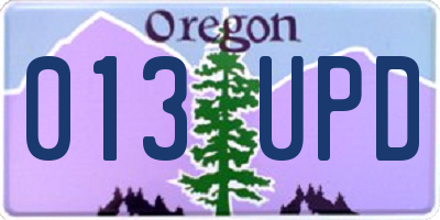 OR license plate 013UPD