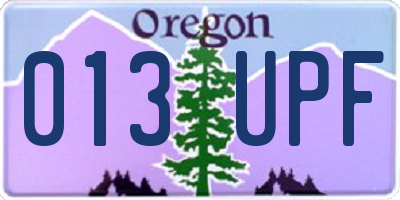 OR license plate 013UPF