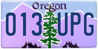 OR license plate 013UPG