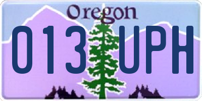 OR license plate 013UPH