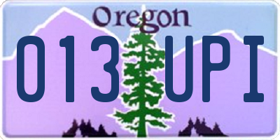 OR license plate 013UPI