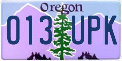 OR license plate 013UPK