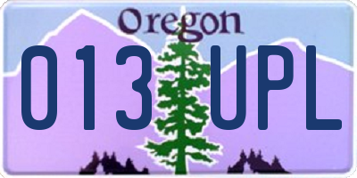 OR license plate 013UPL