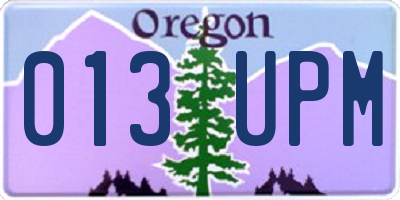 OR license plate 013UPM