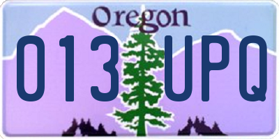 OR license plate 013UPQ