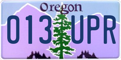 OR license plate 013UPR