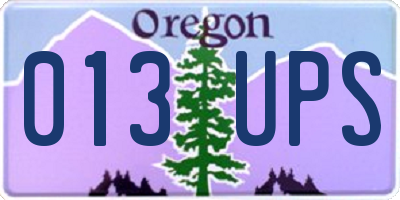 OR license plate 013UPS