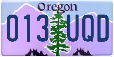 OR license plate 013UQD