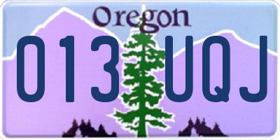 OR license plate 013UQJ