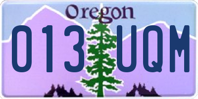 OR license plate 013UQM