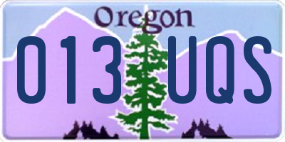 OR license plate 013UQS