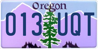 OR license plate 013UQT
