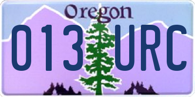 OR license plate 013URC