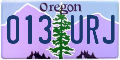 OR license plate 013URJ