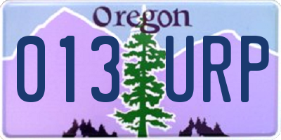 OR license plate 013URP