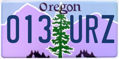 OR license plate 013URZ