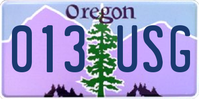 OR license plate 013USG
