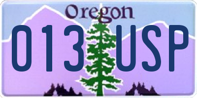 OR license plate 013USP