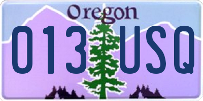OR license plate 013USQ