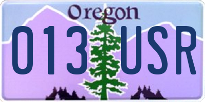 OR license plate 013USR
