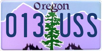 OR license plate 013USS