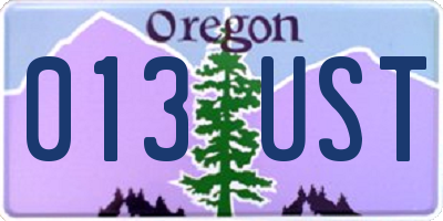 OR license plate 013UST