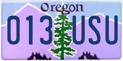 OR license plate 013USU